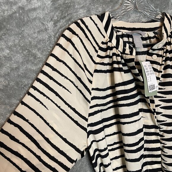 H&M Women Classic Modern Clean Girl Striped Satin Tie Waist Maxi Shirt Dress M - Picture 3 of 13